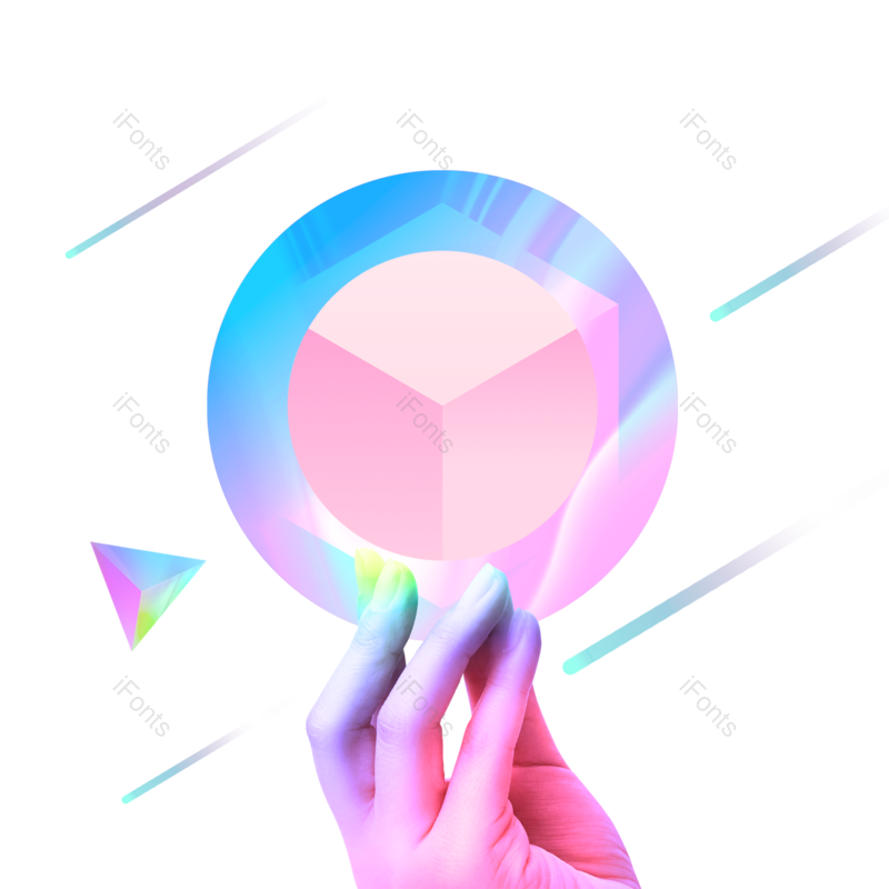 立体图片,抽象艺术元素,炫彩PNG,几何免抠素材